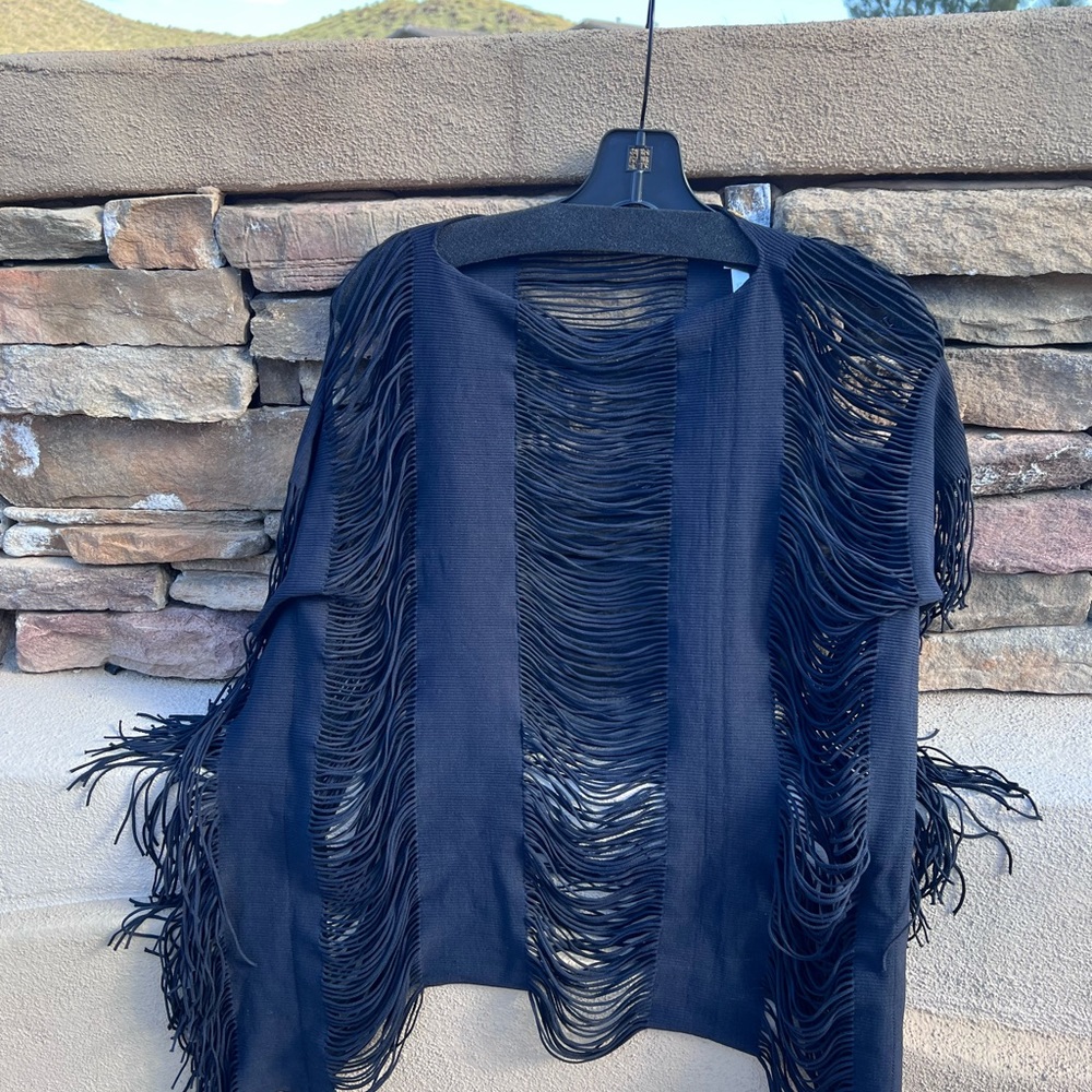 PilyQ Haute Summer black Poncho bathing suit cover up one size - Picture 5 of 15